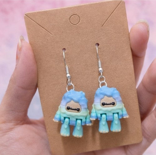 Layers In Green Yeti/Bigfoot Earrings